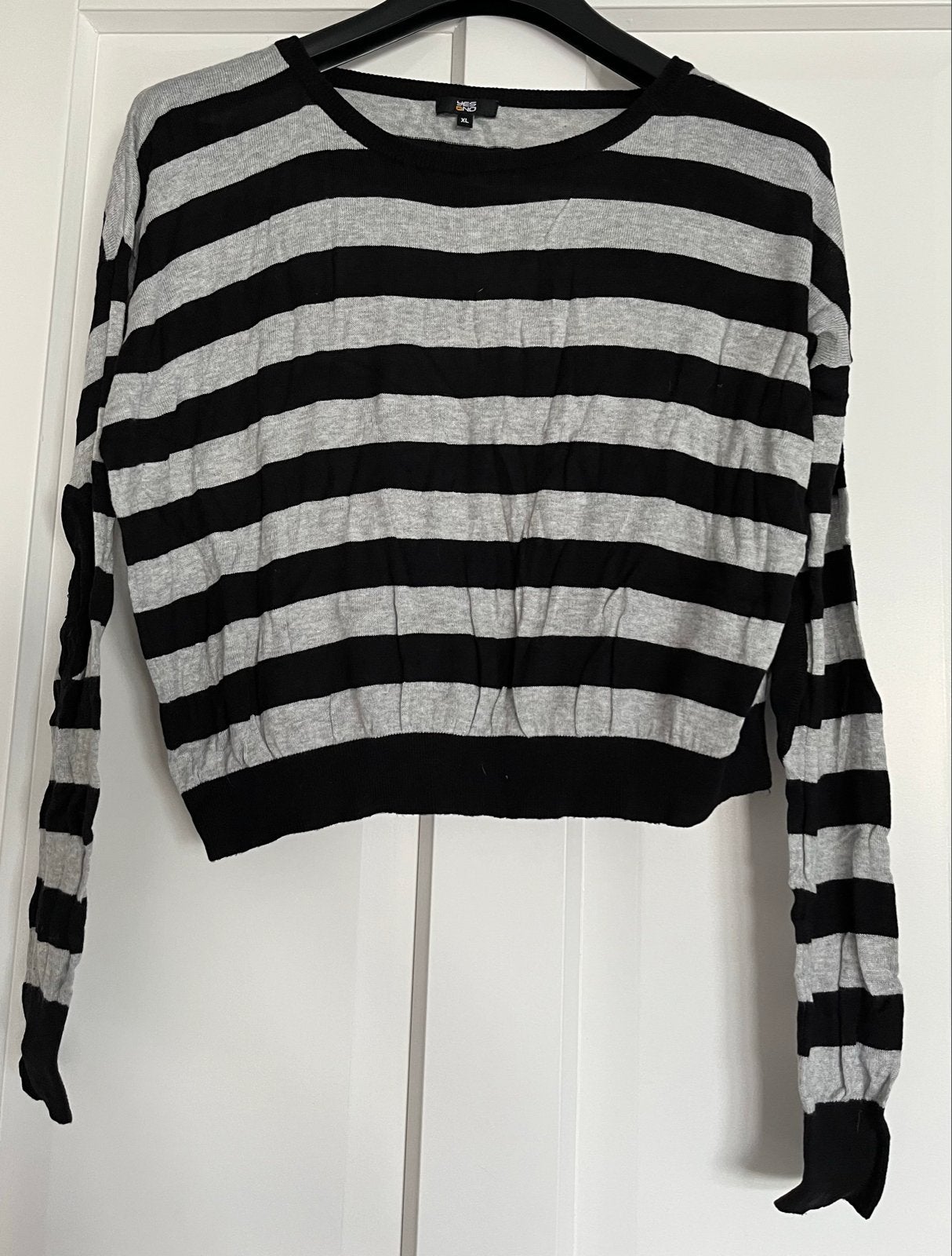 Gestreepte trui met elleboogstukken - Yes or No, Kleding | Dames, Ophalen of Verzenden, Gedragen, Maat 46/48 (XL) of groter, Zwart