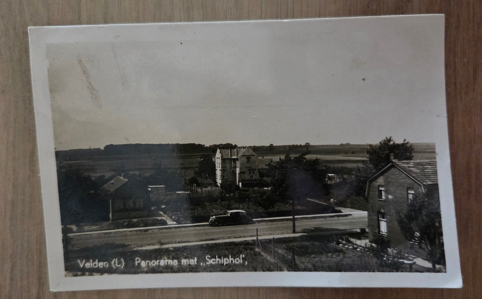 Oude ansichtkaart Velden (L) Panorama met "Schiphol", Verzamelen, Ansichtkaarten | Nederland, Ophalen of Verzenden, 1940 tot 1960