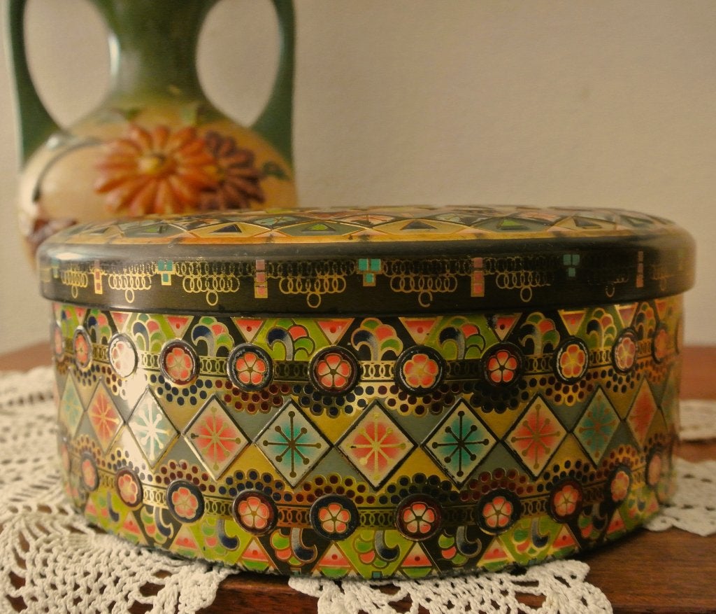 Koektrommel decoratief grootmoeders tijd 50/60 retro vintage, Ophalen of Verzenden, Gebruikt, Koek(jes)