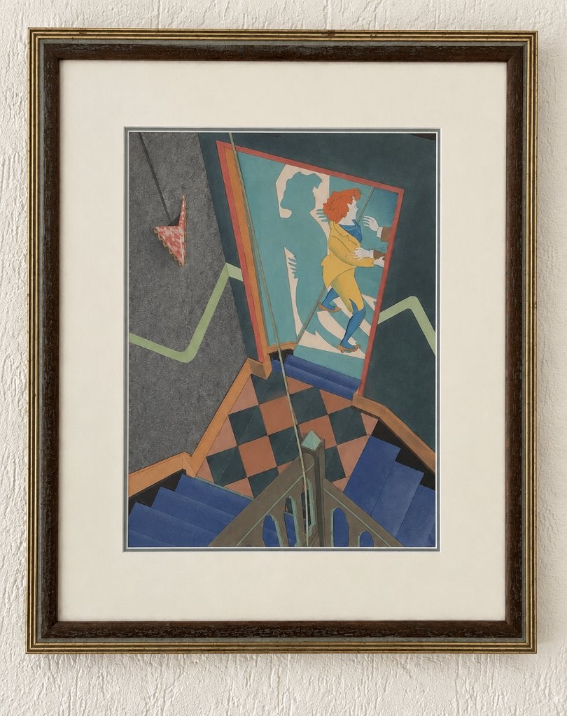 Collage van Bert Griepink, Antiek en Kunst, Ophalen, Figuren, Passe-partout, Papier/karton