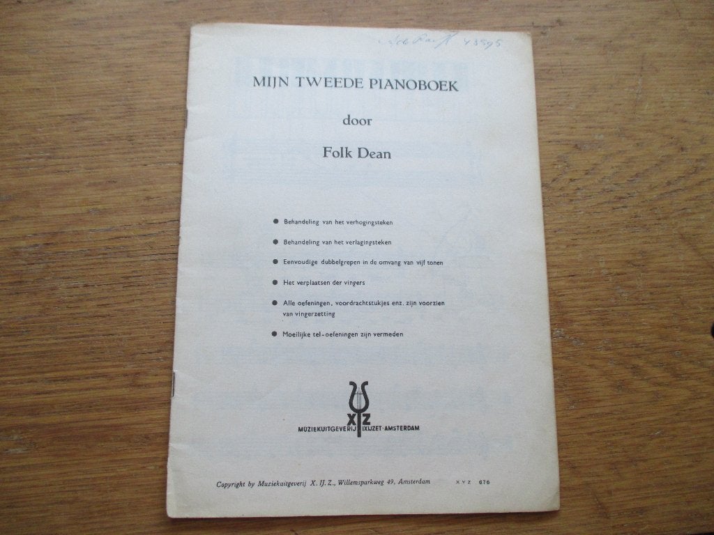 MIJN TWEEDE PIANOBOEK - FOLK DEAN, Gebruikt, Les of Cursus, Ophalen of Verzenden, Piano