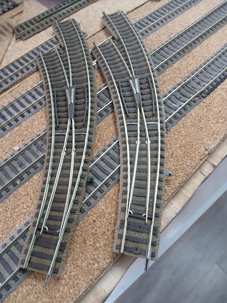 2 Fleischmann wissels, gebruikt, HO, Wisselstroom, Gebruikt, Fleischmann, Rails