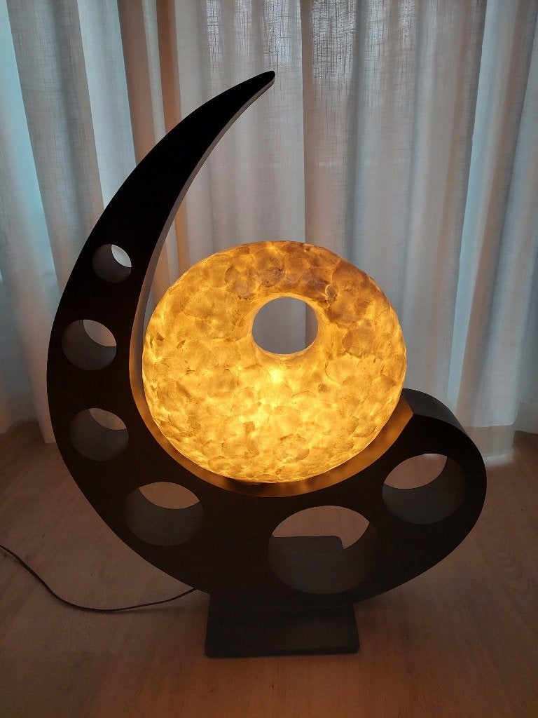 Unieke designlamp staande lamp., Ophalen, Gebruikt, Design, Natuurlijk materiaal