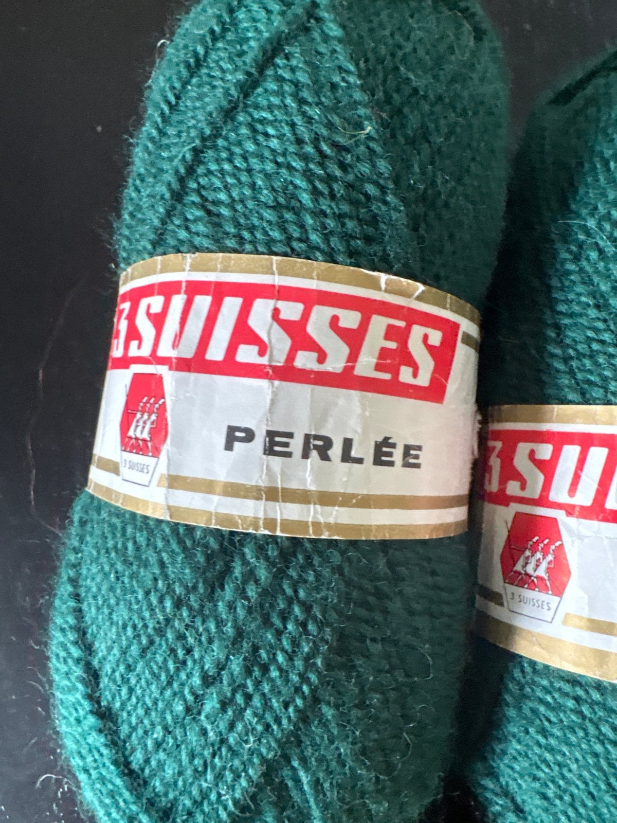 Vintage 3 Suisses Perlée Scheerwol - Donkergroen, Ophalen, Gebruikt, Breien, Wol of Garen