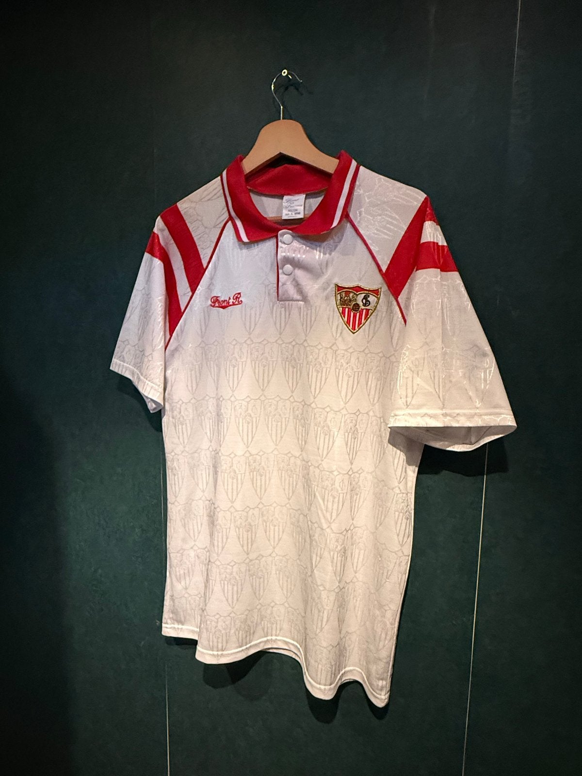 Vintage Sevilla voetbalshirt jaren '90, Wit, Ophalen of Verzenden, Zo goed als nieuw, Maat 46/48 (XL) of groter