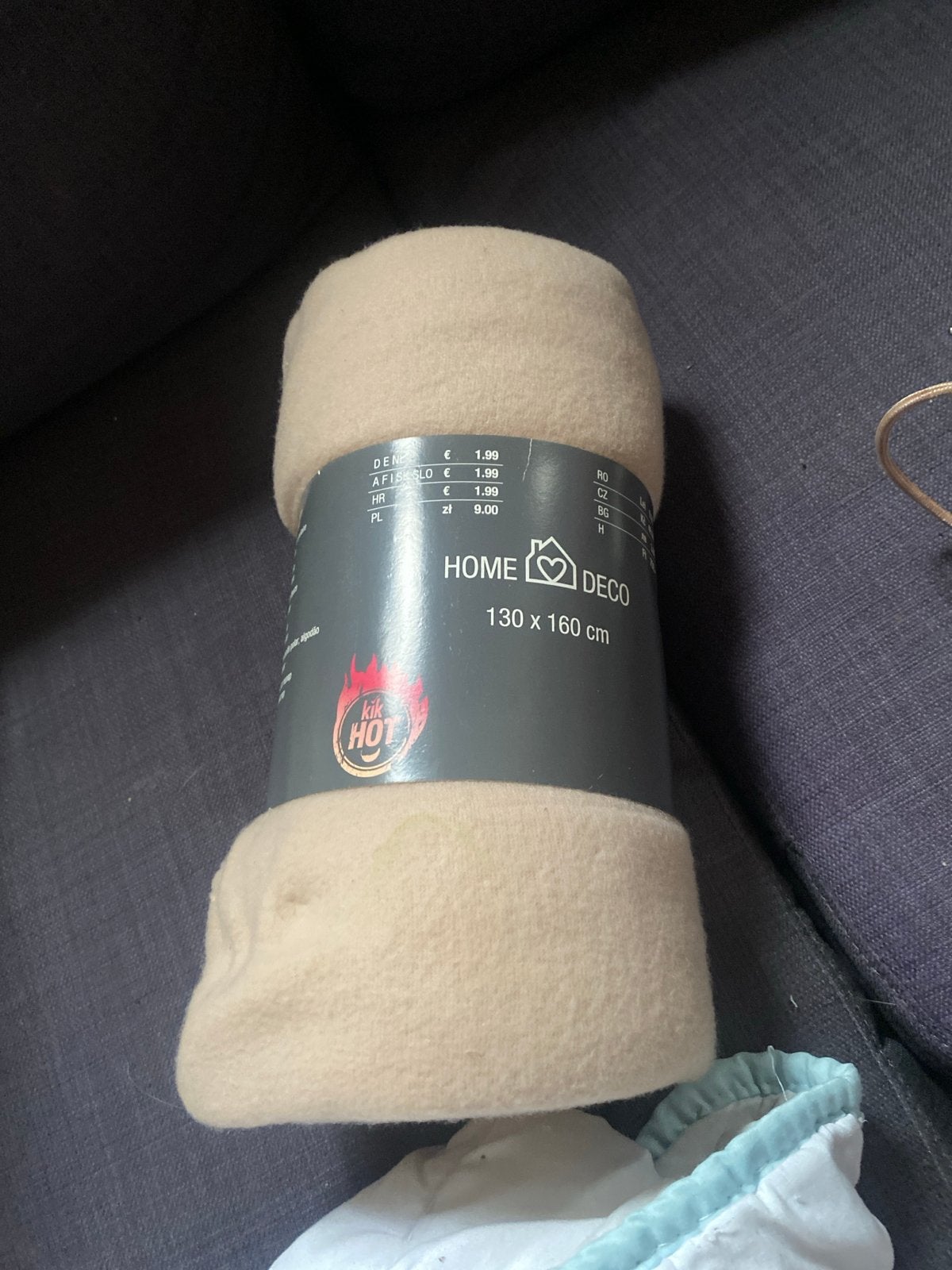Fleecedeken plaid, 130 cm, Beige, Nieuw, Ophalen of Verzenden