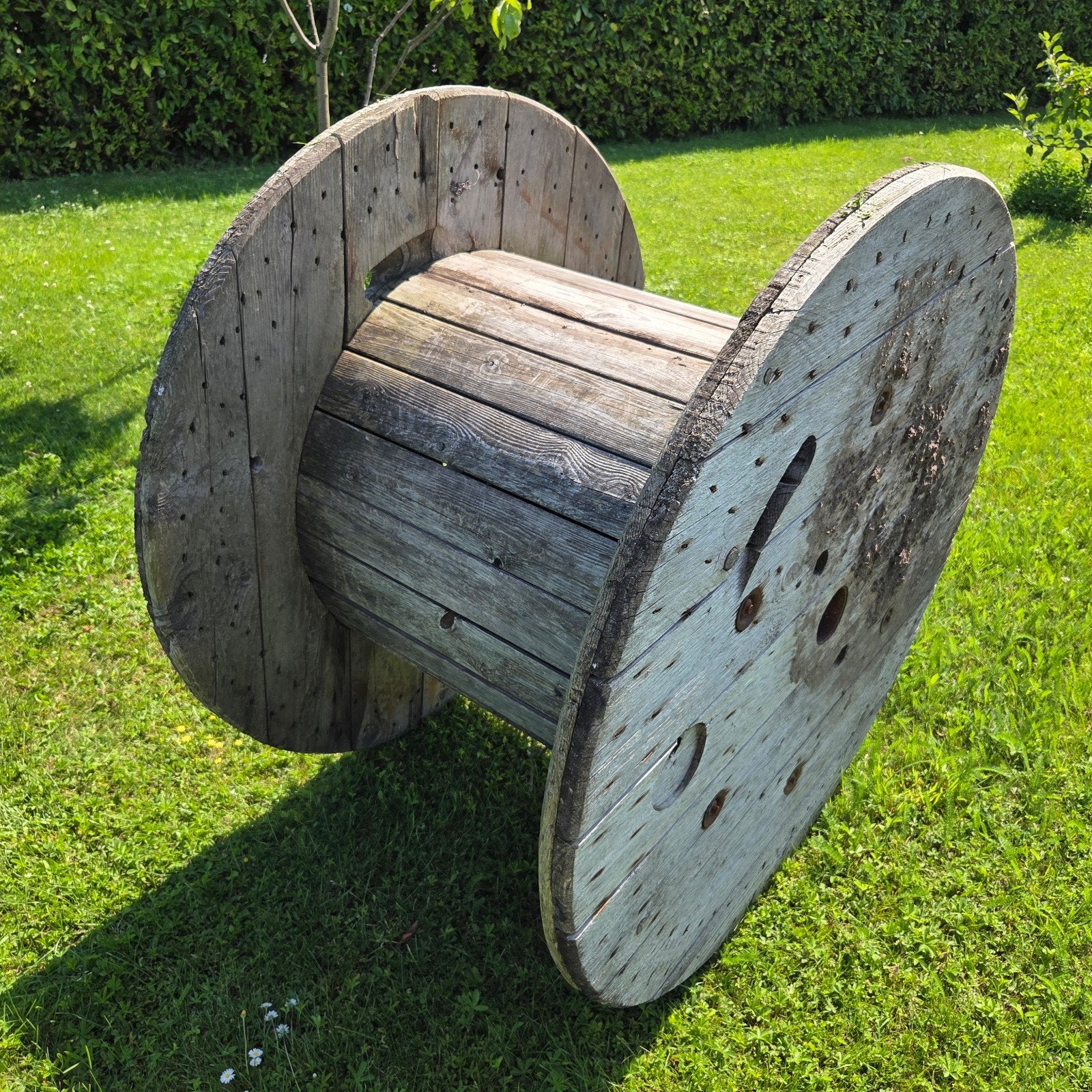 Kabelhaspel haspel tuintafel hout rond speeltoestel, Ophalen, Gebruikt