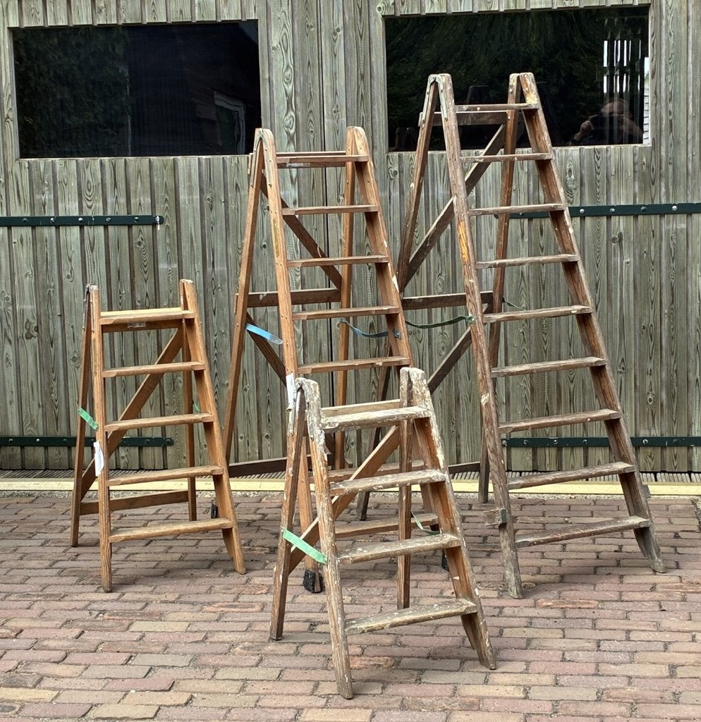 4 houten schilderstrappen schildersladder trap + vouwladder, Ophalen, Zo goed als nieuw, Minder dan 2 meter