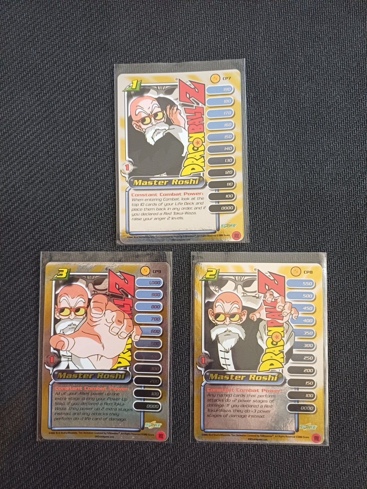 Dragon Ball Z Master Roshi Kaarten (3 stuks), Ophalen of Verzenden, Nieuw, Meerdere kaarten
