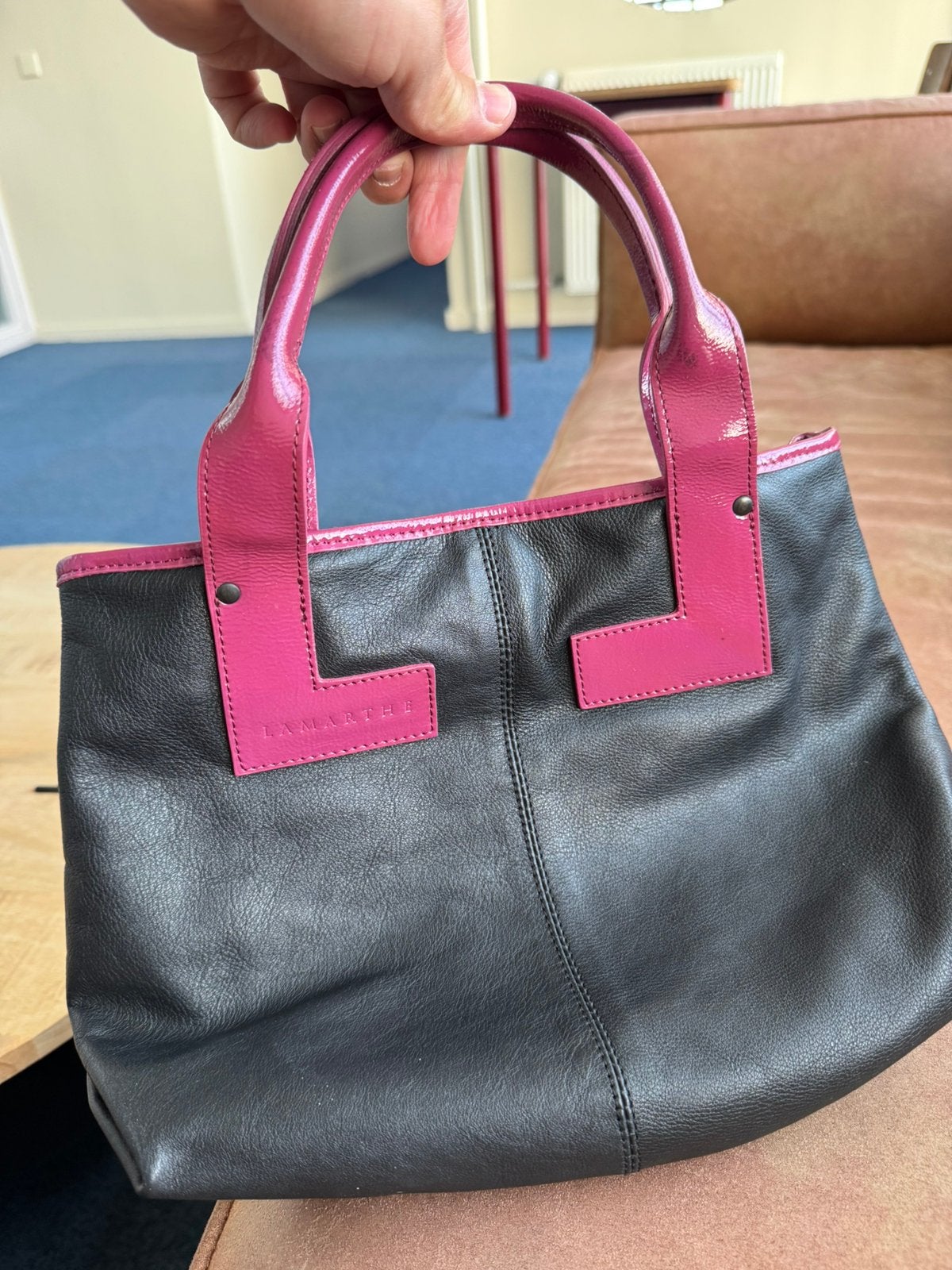 Lamarthe Paris dames handtas, Ophalen of Verzenden, Zo goed als nieuw, Zwart, Handtas