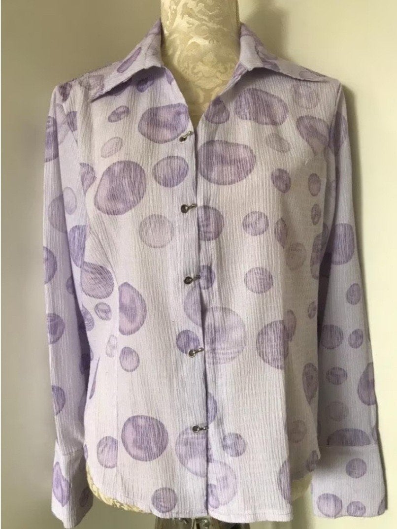 Vintage Lila Blouse, Ophalen of Verzenden, Zo goed als nieuw, Maat 38/40 (M), Overige kleuren