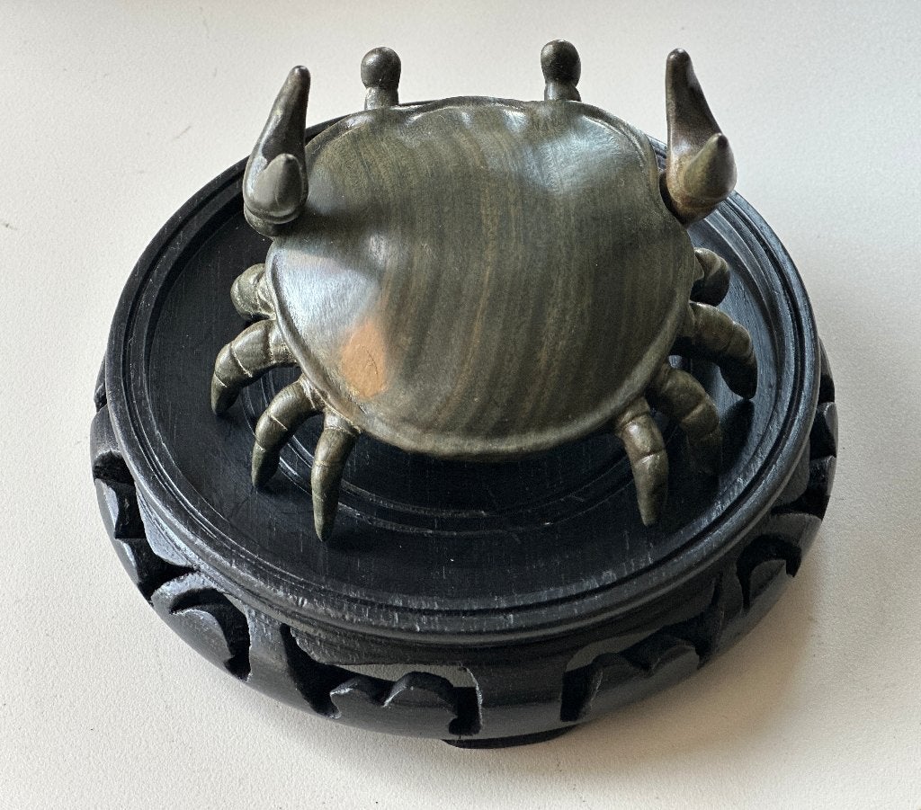 Sandelwood Houtsnijwerk van een krab, Houtsnijwerk, Ophalen of Verzenden, Handgemaakt, Zeeleven