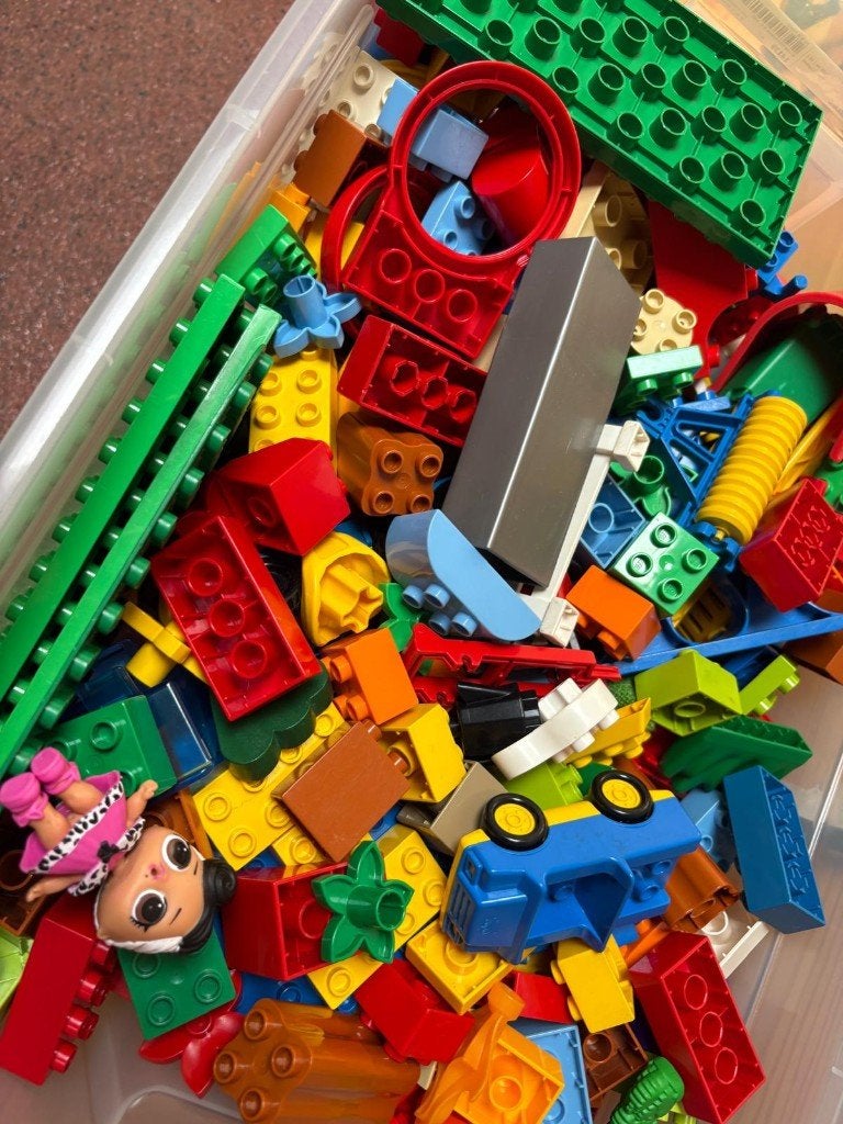 Grote doos met diverse Lego Duplo stenen en onderdelen, Ophalen, Gebruikt, Duplo, Losse stenen