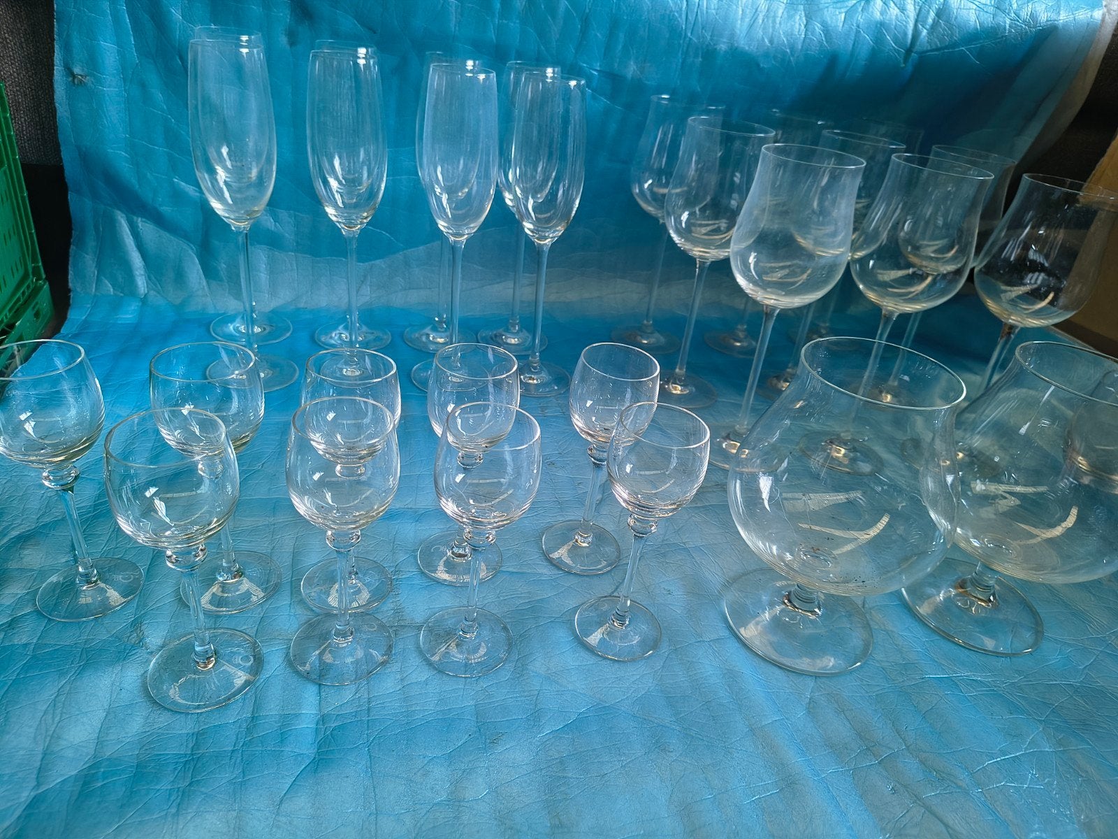 Diverse glazen set: bier, wijn, champagne, likeur, Ophalen of Verzenden