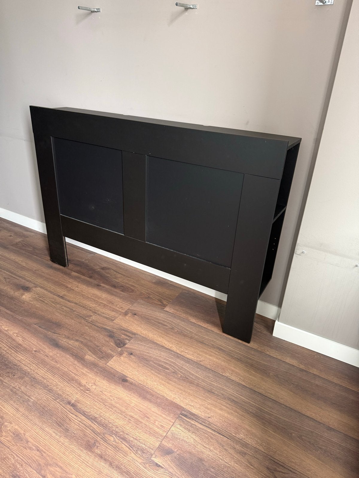 IKEA Zwart hoofdbord met opbergruimte - 160 cm breed, Ophalen, Gebruikt, Zwart, Twijfelaar