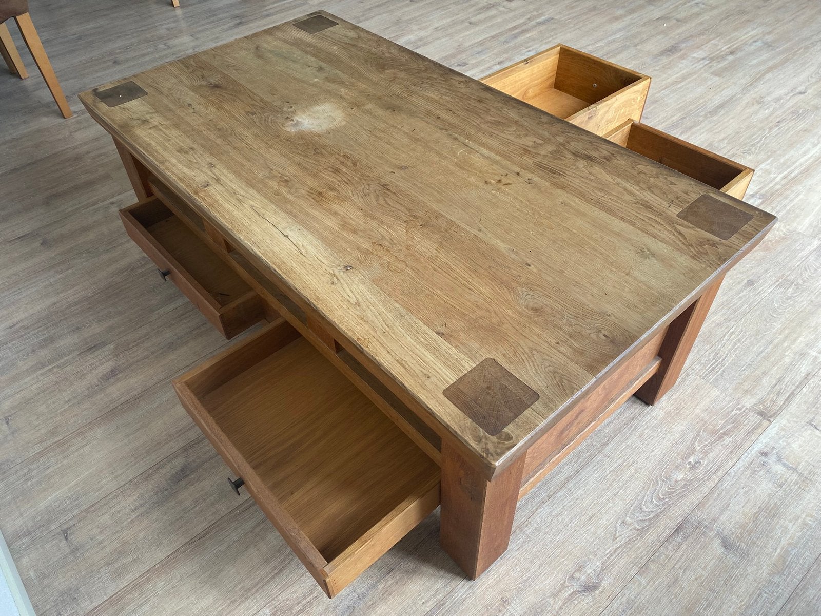 Zware houten salontafel, Huis en Inrichting, Tafels | Salontafels, Ophalen, 100 tot 150 cm, 50 tot 100 cm, Zo goed als nieuw
