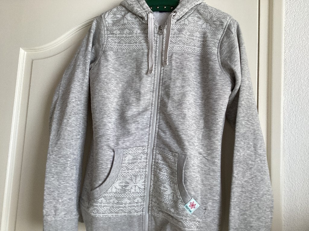 Grijze hoodie met rits en winterpatroon - Polar Team, Nieuw, Ophalen of Verzenden, Crivit, Maat 36 (S)