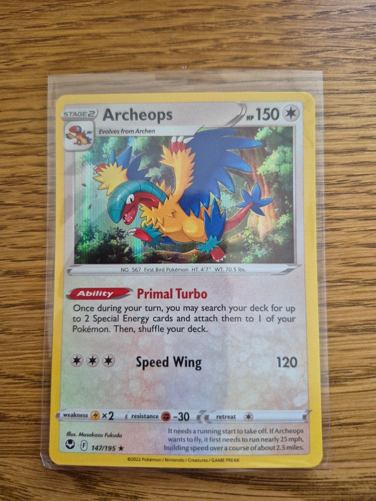 Archeops 147/195 Rare Holo, Ophalen of Verzenden, Zo goed als nieuw, Losse kaart, Foil