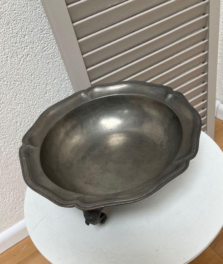 Prachtige tinnen (fruit) schaal, Ophalen