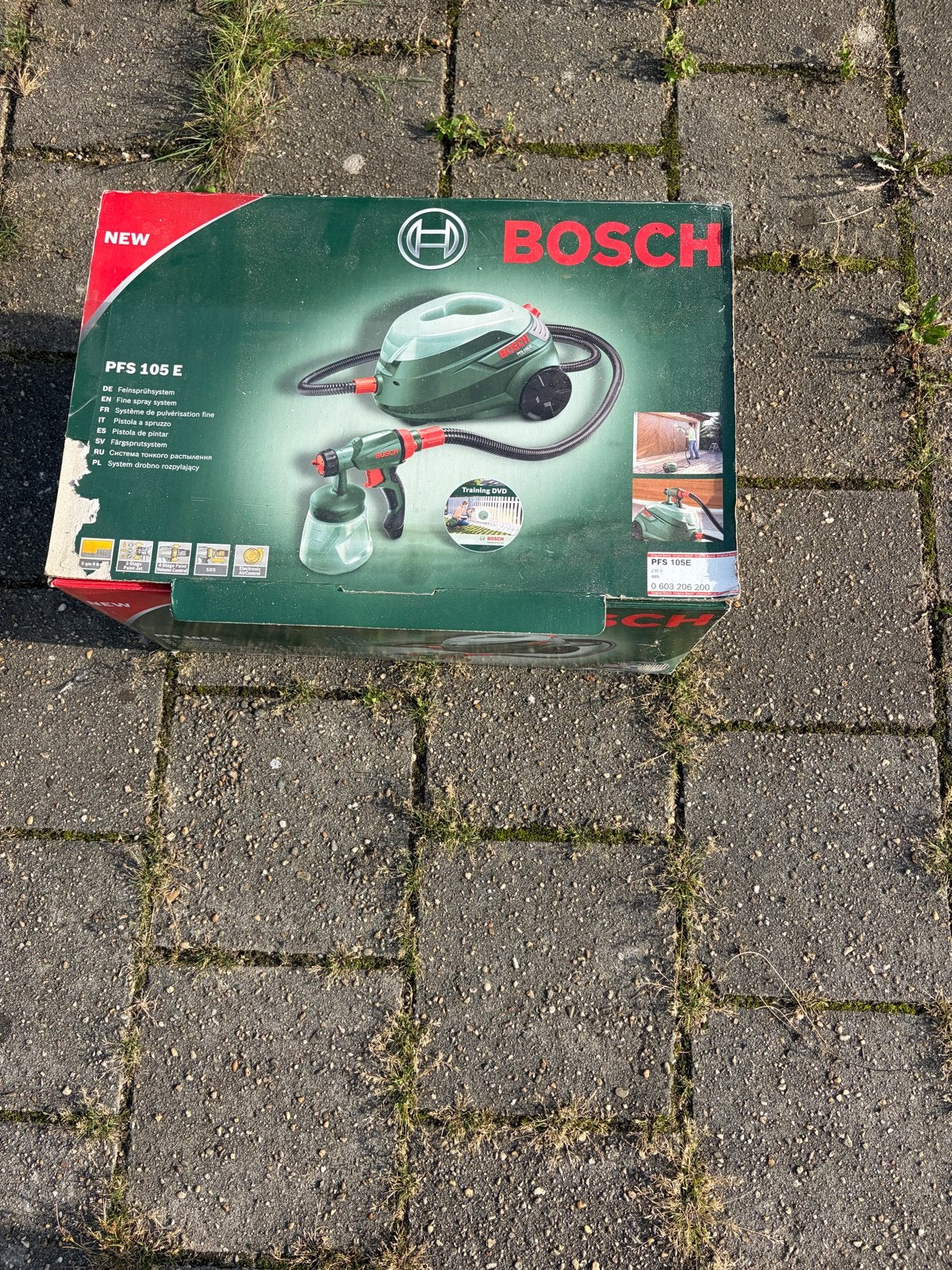 Bosch PFS 105 E Verfspuit - Nieuw in doos, Doe-het-zelf en Verbouw, Ophalen, Nieuw, Verfspuit of Verfpomp
