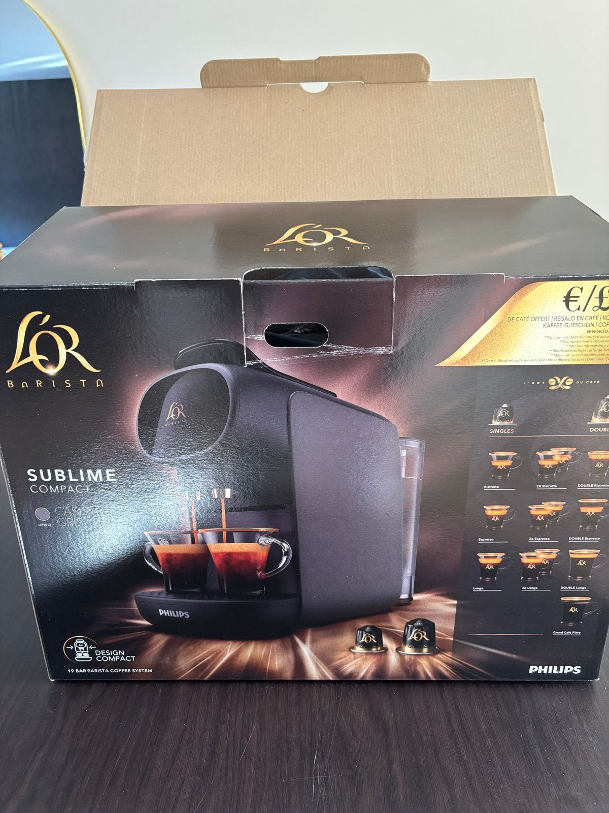 L'OR Barista Sublime Compact Koffiemachine - Nieuw in doos, Ophalen, 2 tot 4 kopjes, Koffiepads en cups, Afneembaar waterreservoir