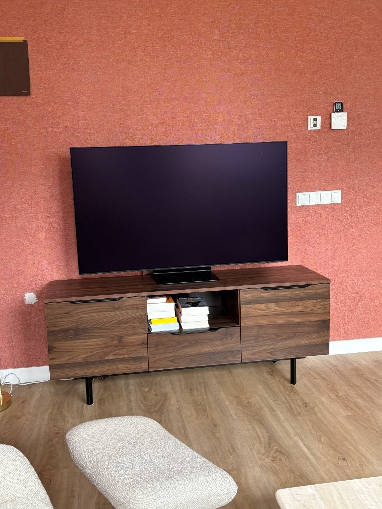 MADE tv-meubel walnootlook kast, Ophalen, Gebruikt, 150 tot 200 cm, Minder dan 100 cm