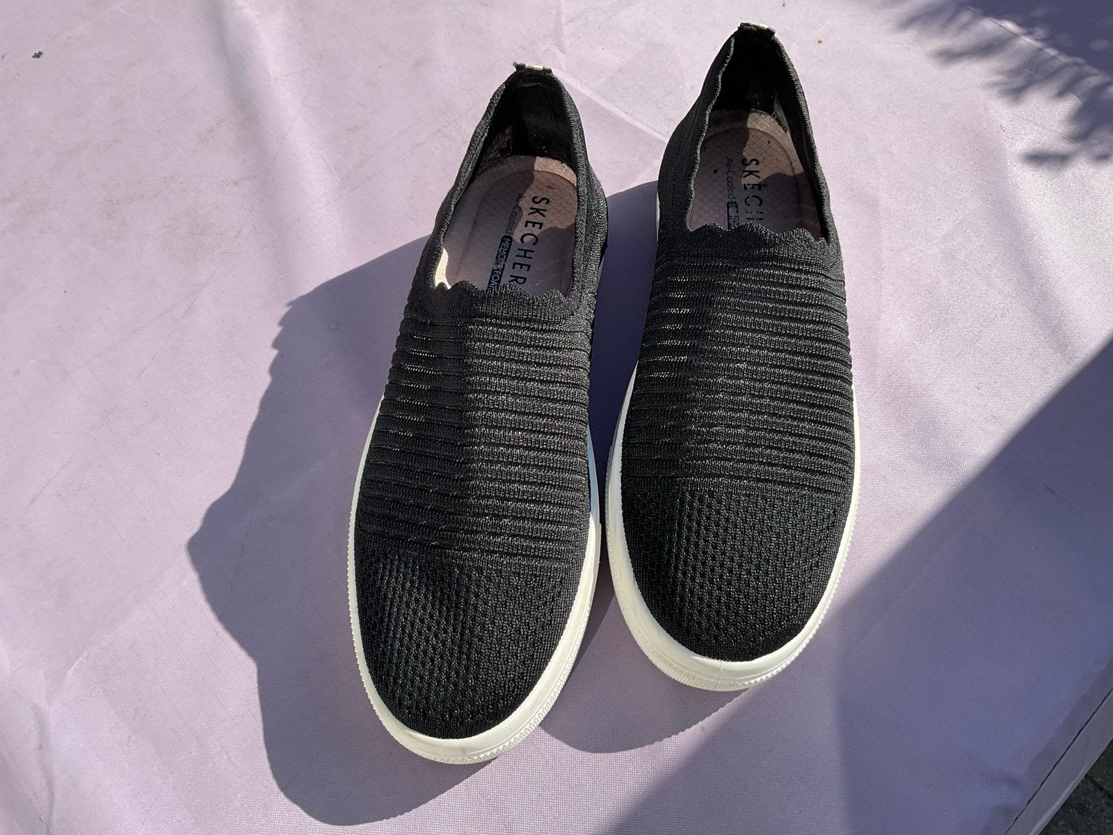 Skechers zwarte dames instapschoenen - Maat 39, Ophalen of Verzenden, Zo goed als nieuw, Zwart, Instappers