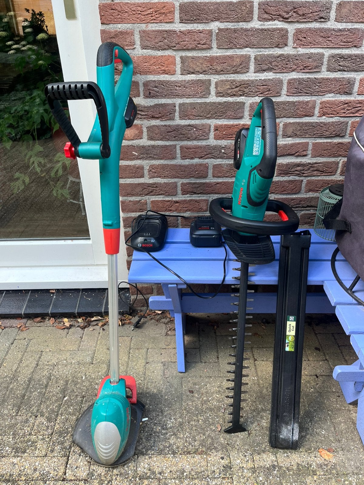 Bosch draadloze trimmer en heggenschaar als set te koop, Ophalen, Gebruikt, Elektrisch, Bosch