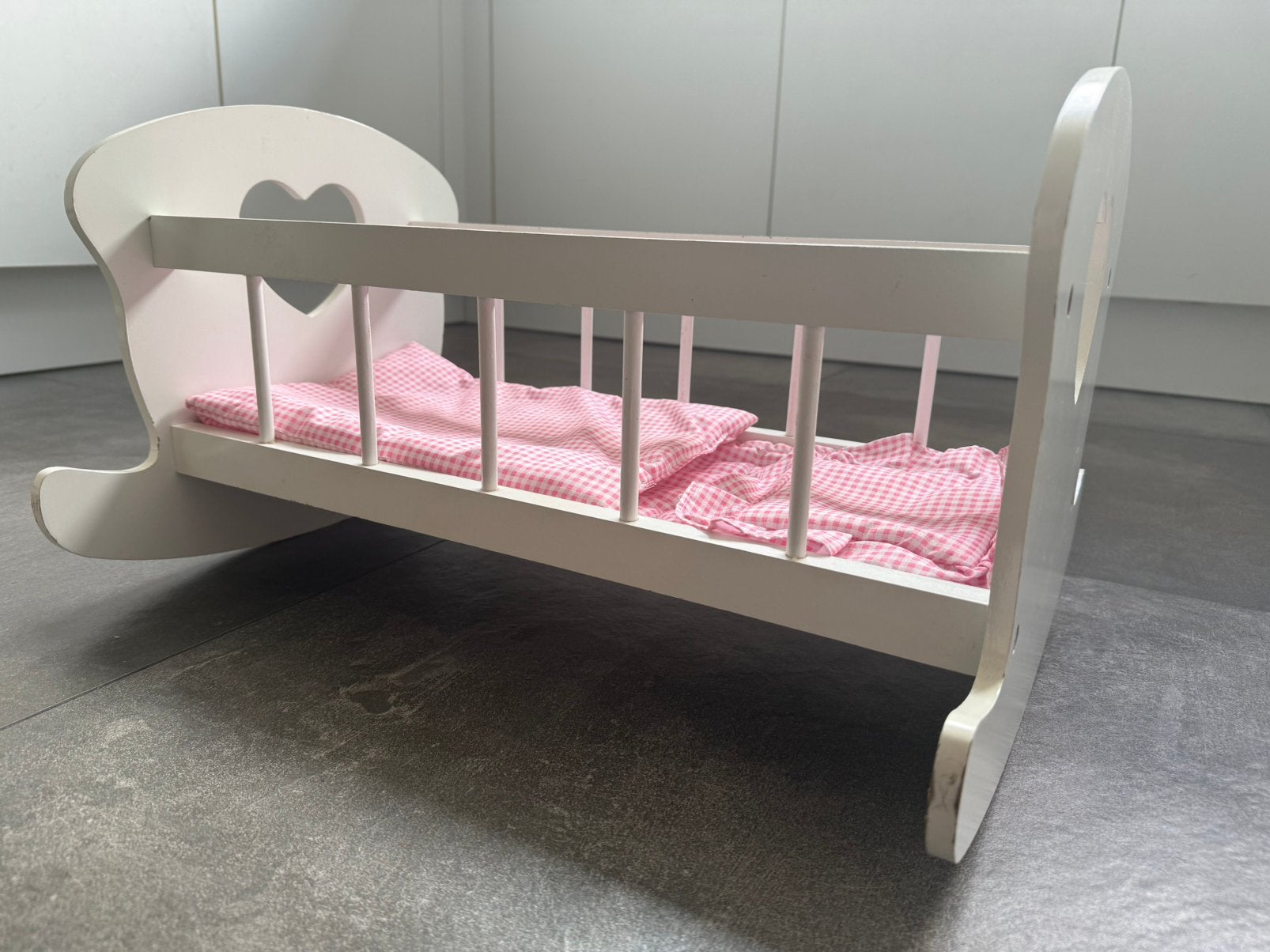 Houten speelgoed poppen ledikant, Kinderen en Baby's, Speelgoed | Poppen, Ophalen, Gebruikt, Overige typen