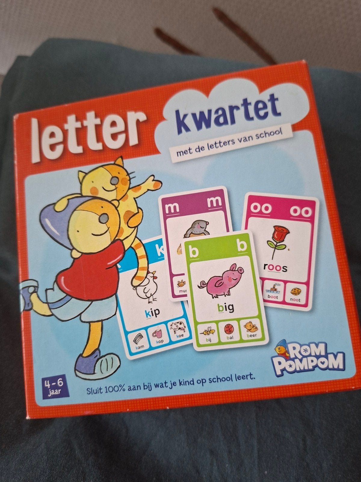 Rom Pom Pom Letterkwartet - Leerzaam Kaartspel 4-6 Jaar, Kinderen en Baby's, Speelgoed | Educatief en Creatief, Ophalen, Gebruikt
