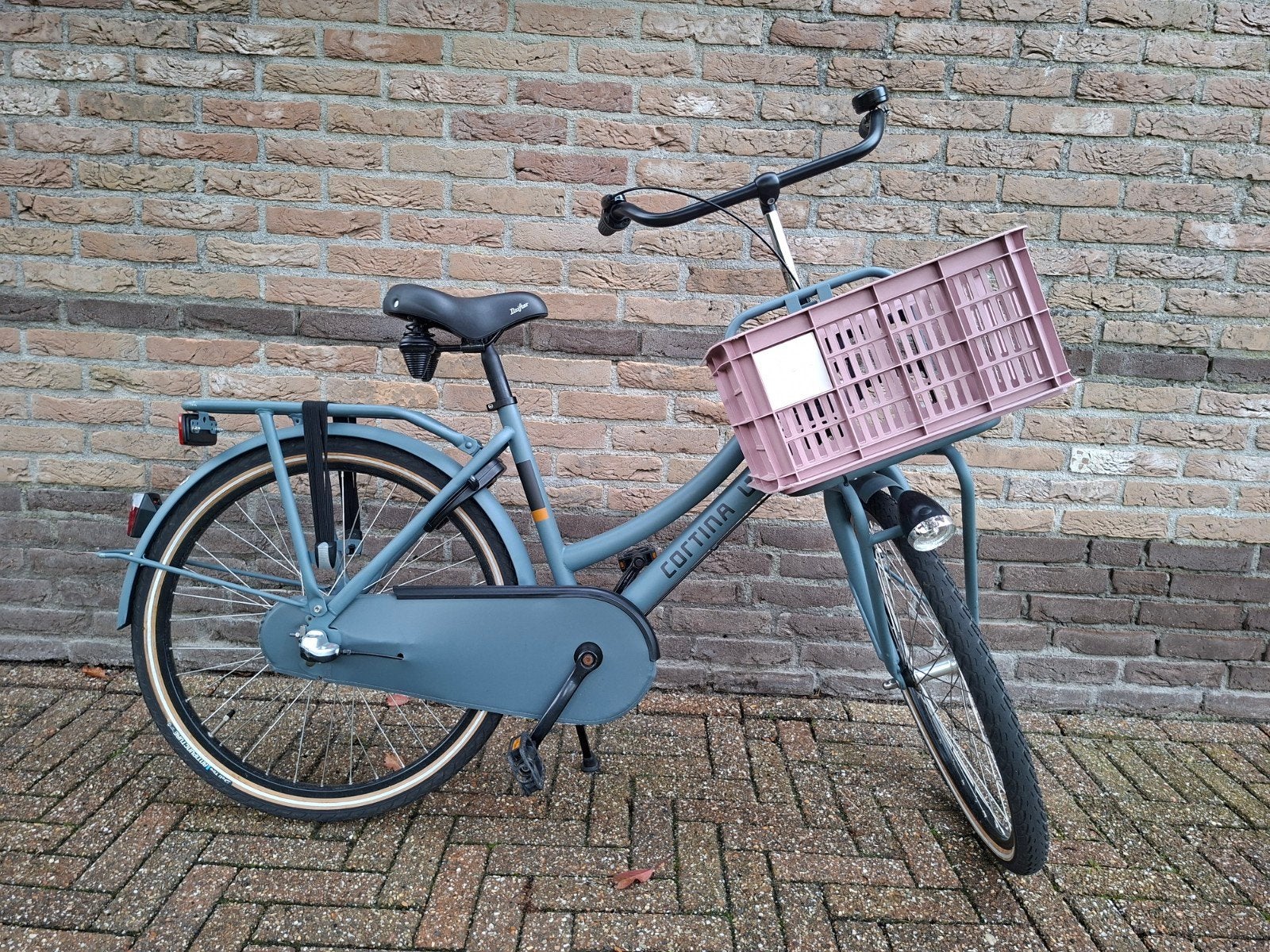 Cortina meisjesfiets Mouse Grey Matt maat 42 24 inch, Ophalen, Terugtraprem, 24 inch, Cortina U4 transportfiets