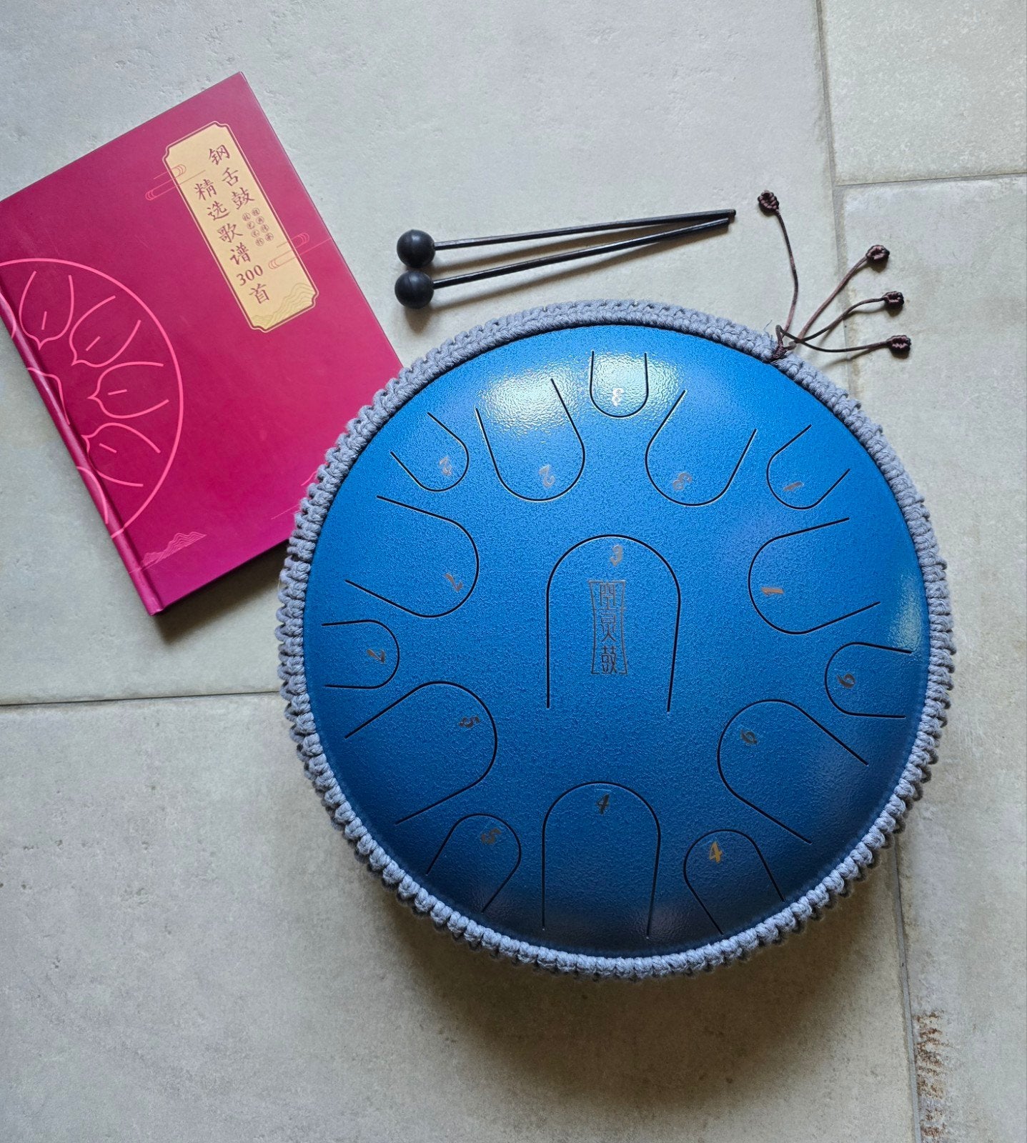 Mooie blauwe tonque drum. Volledig met tas / boek, Ophalen of Verzenden, Zo goed als nieuw