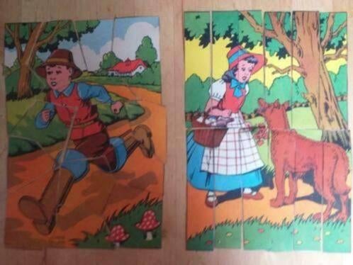 2 Oude Sprookjes Puzzeltjes (papier), Verzamelen, Overige Verzamelen, Ophalen of Verzenden, Gebruikt