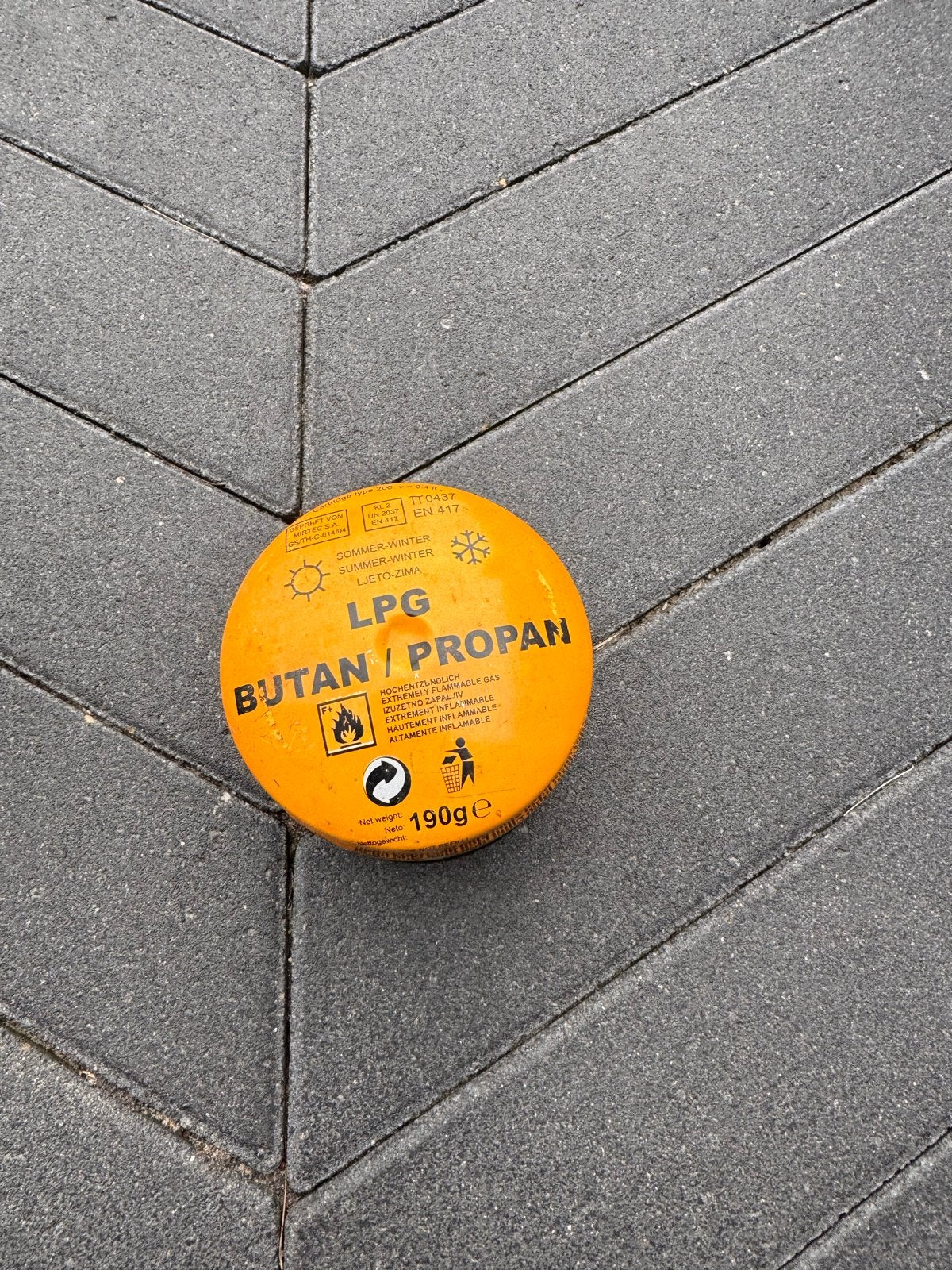Gaspatroon Butaan/Propaan 190g voor Camping/Outdoor, Ophalen of Verzenden, Nieuw