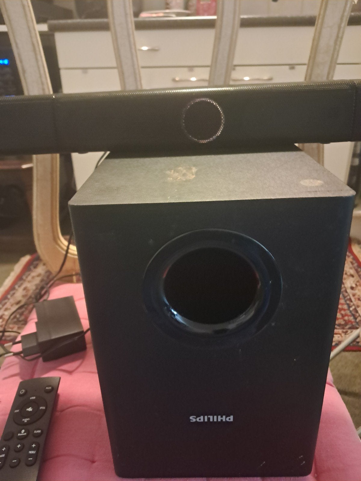 Philips Soundbar  HTL2110bmet Subwoofer en Afstandsbediening, Philips, Ophalen of Verzenden, Overige spelers, Gebruikt