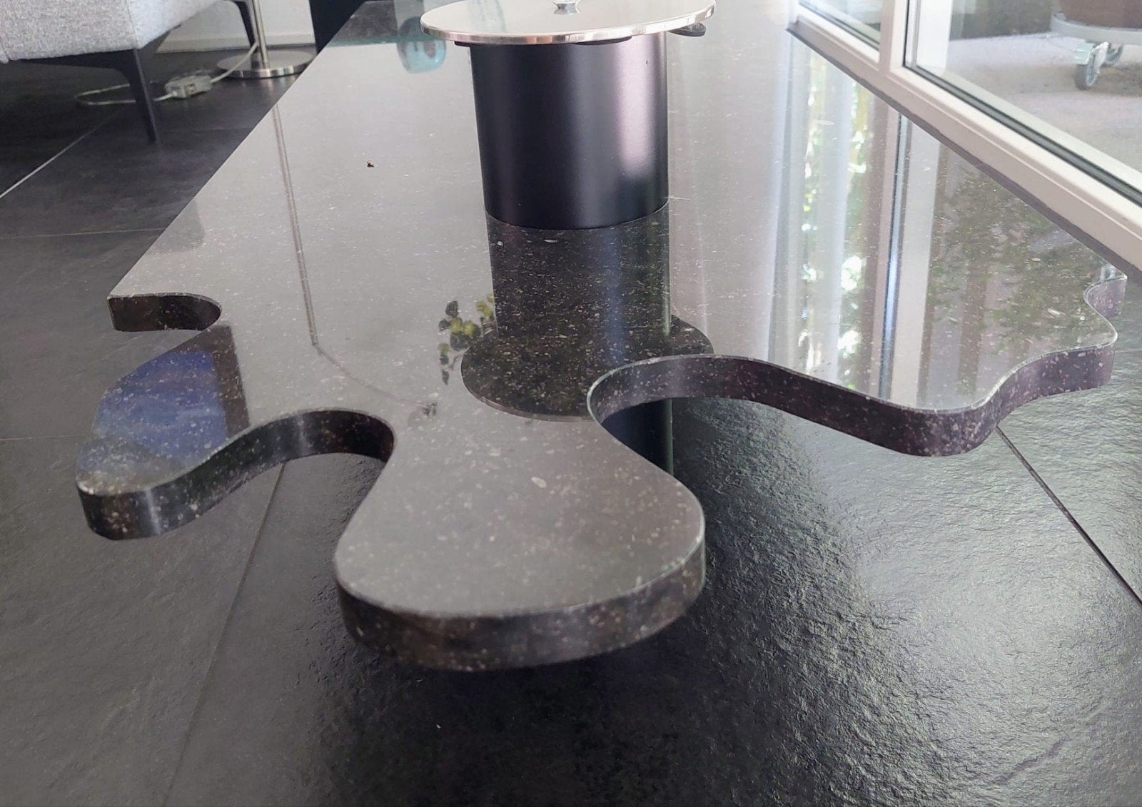 marmeren salon tafel., Ophalen, Gebruikt, Rond, 50 tot 100 cm