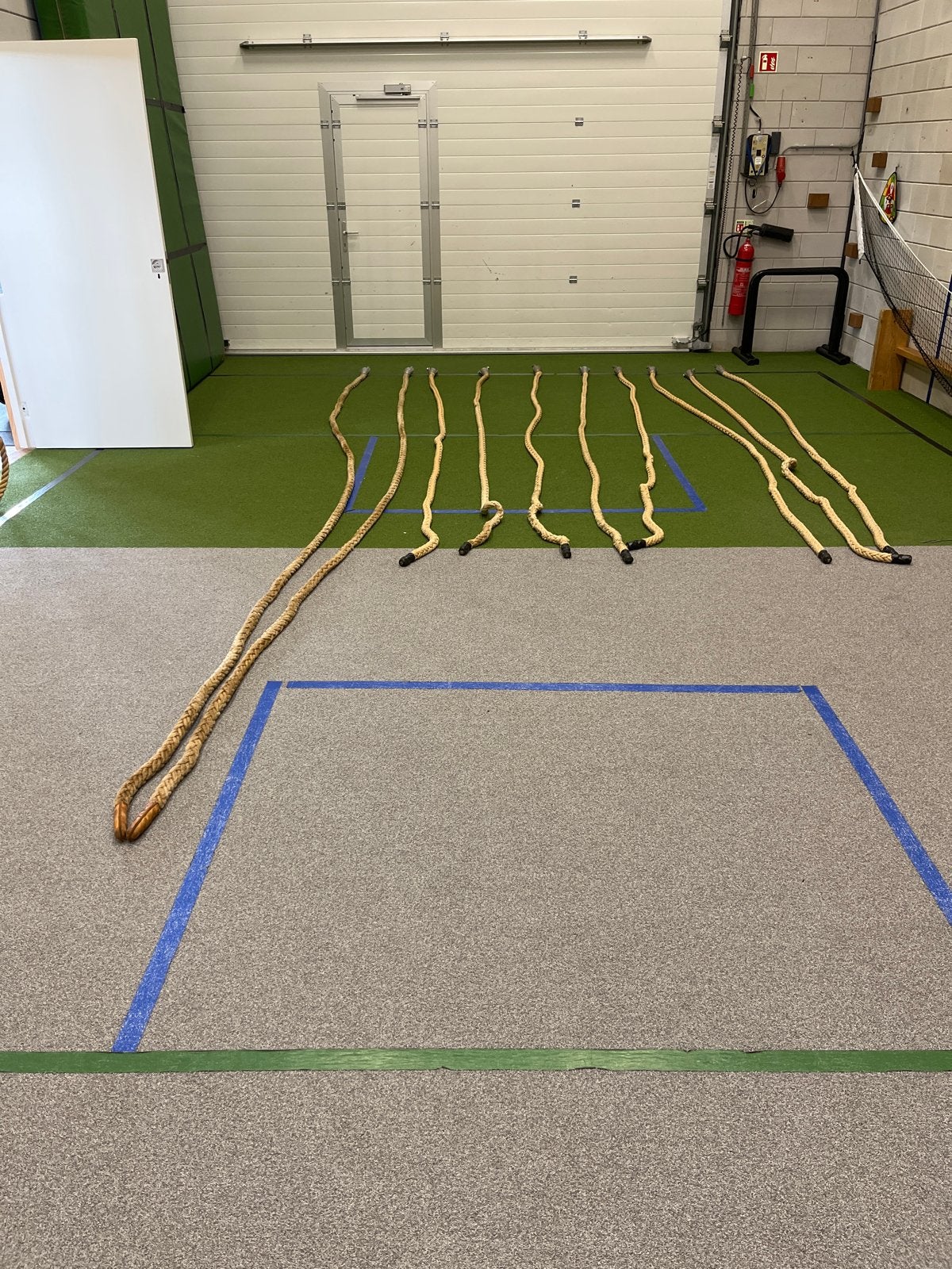 Sisal klimtouwen - 2x 6m, 8x 4m met metalen bevestiging, Ophalen, Gebruikt