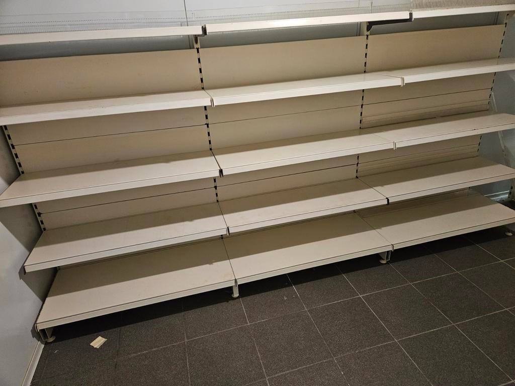 Tegometall 6 meter gebruikte crème kleurige stelling, Ophalen, Gebruikt