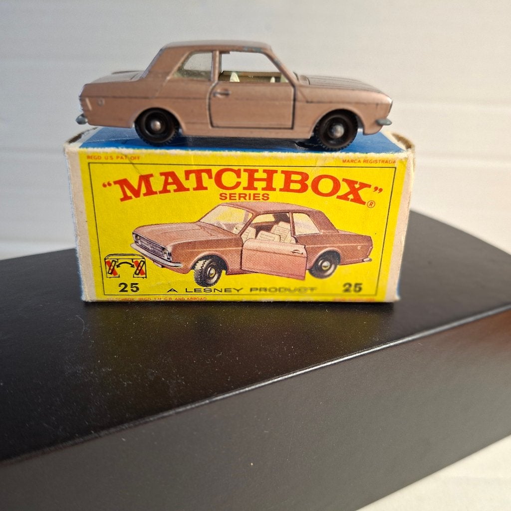 Matchbox Lesney # 25 D Ford Cortina in E box, Verzenden, Gebruikt, Auto