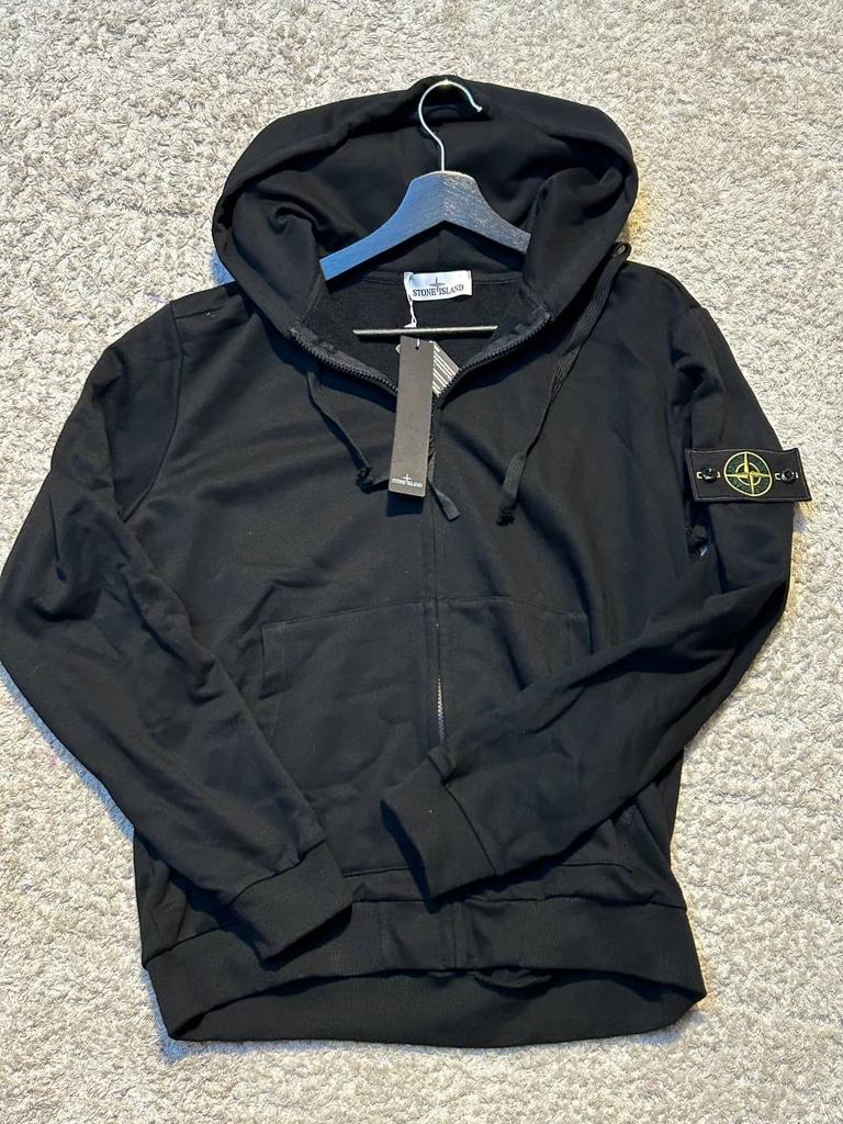 Stone Island Zwarte Hoodie met Rits - Nieuw met Labels, Ophalen of Verzenden, Nieuw, Overige maten, Zwart