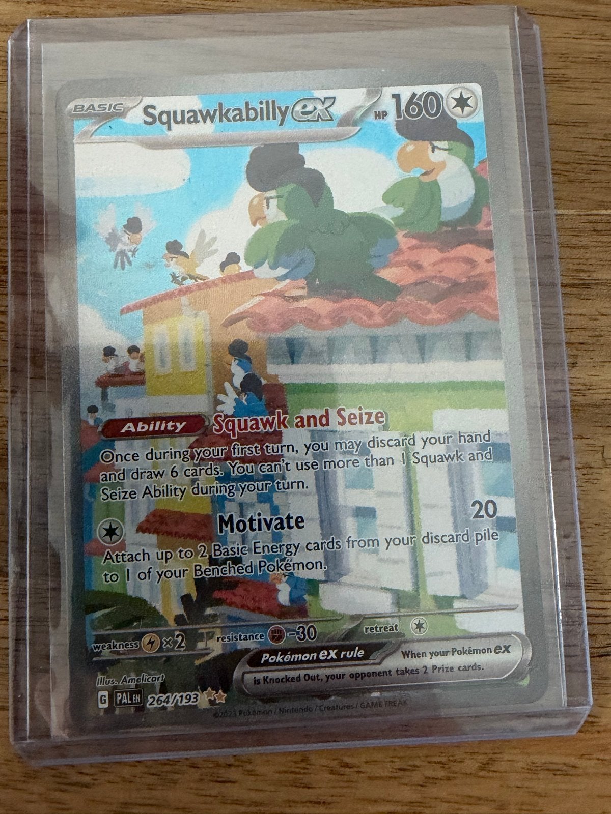 Squawkabilly ex 264/193 Pokémon kaart, Ophalen of Verzenden, Zo goed als nieuw, Losse kaart