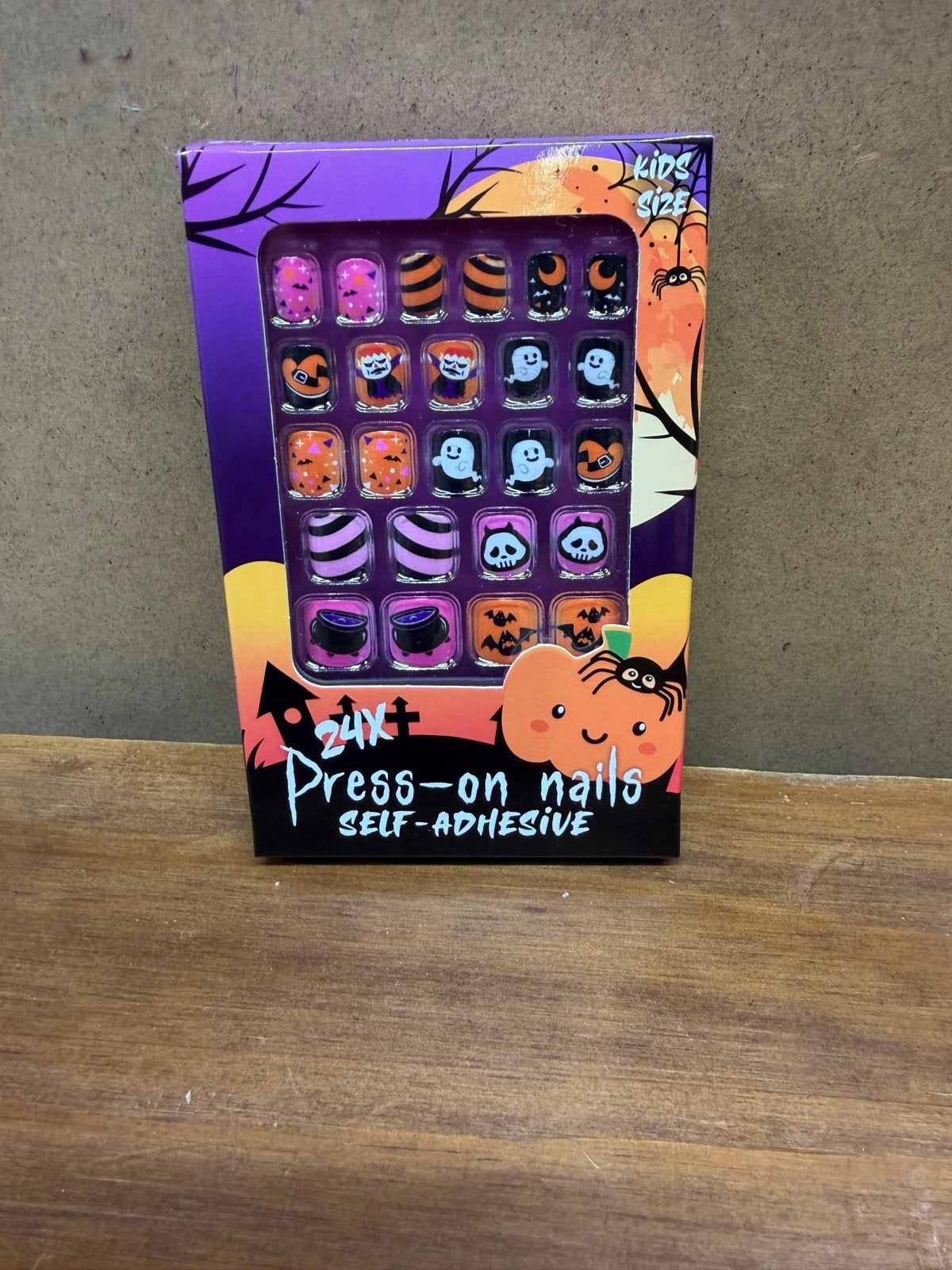 Halloween Nep Nagels voor Kinderen - Zelfklevend, Hobby en Vrije tijd, Ophalen of Verzenden, Nieuw, Versiering, Halloween of Griezel