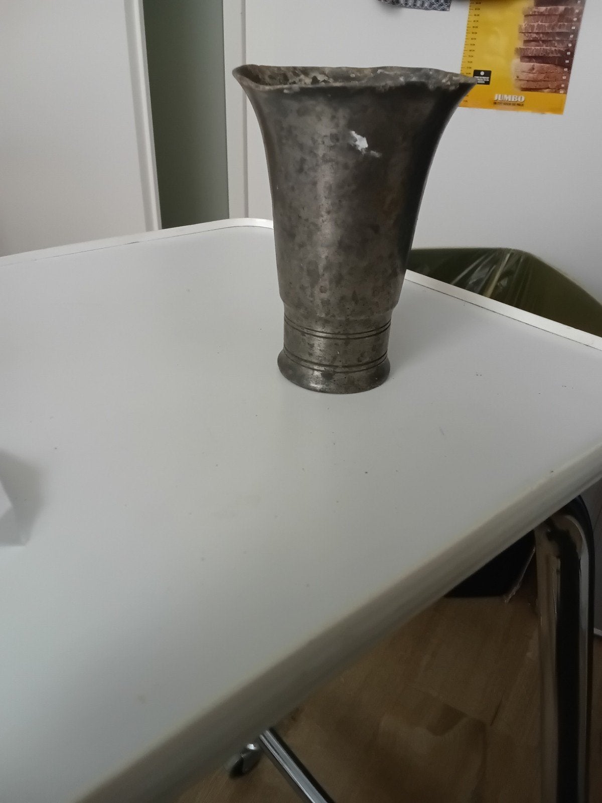 antieke tinnen drinkbeker of vaas 19e of vroege 20e eeuw ., Antiek en Kunst, Antiek | Tin, Ophalen of Verzenden