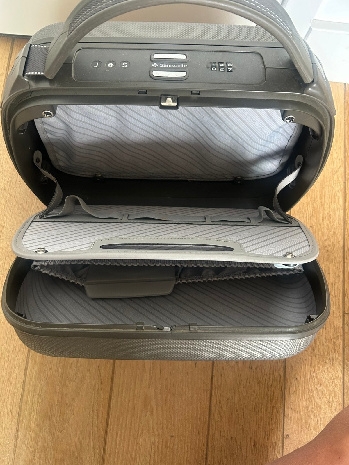 Vintage Samsonite beautycase taupe grijs., Ophalen, Zo goed als nieuw, Grijs