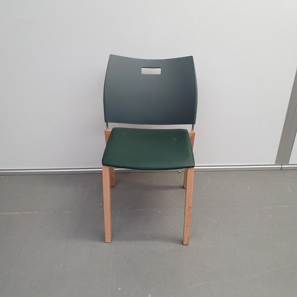 Set van 9 stuks Gispen Casala stoelen met groene stof, Ophalen, Gebruikt, Overige kleuren, Stof