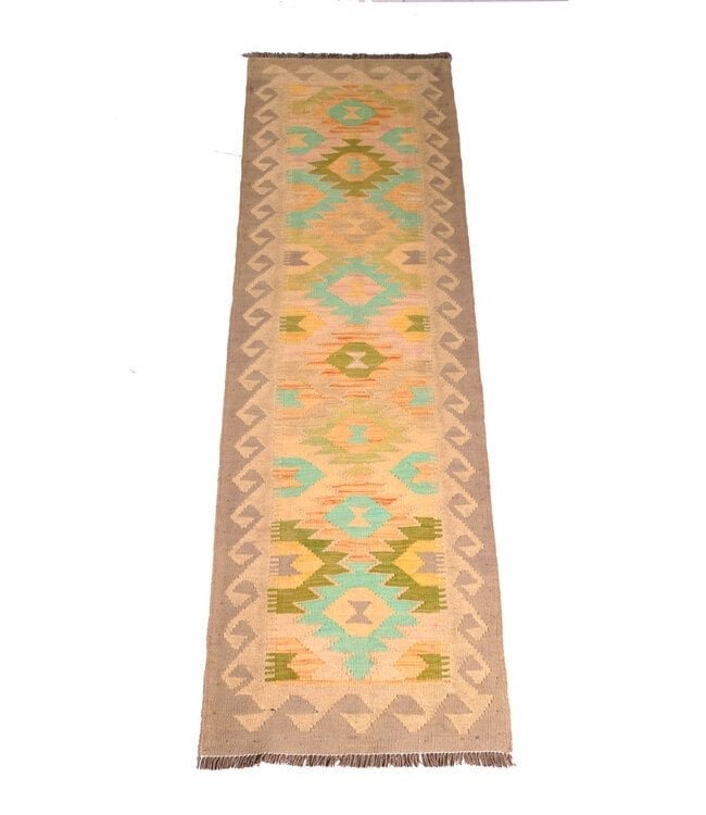 Kelim vloerkleed loper 197x58 cm, Beige, Nieuw, 150 tot 200 cm, Rechthoekig