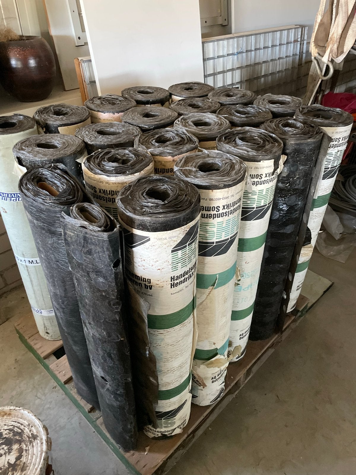 Dakleer rollen - onderlaag - 20 rollen, Doe-het-zelf en Verbouw, Dakpannen en Dakbedekking, Ophalen, Overige materialen, Gebruikt