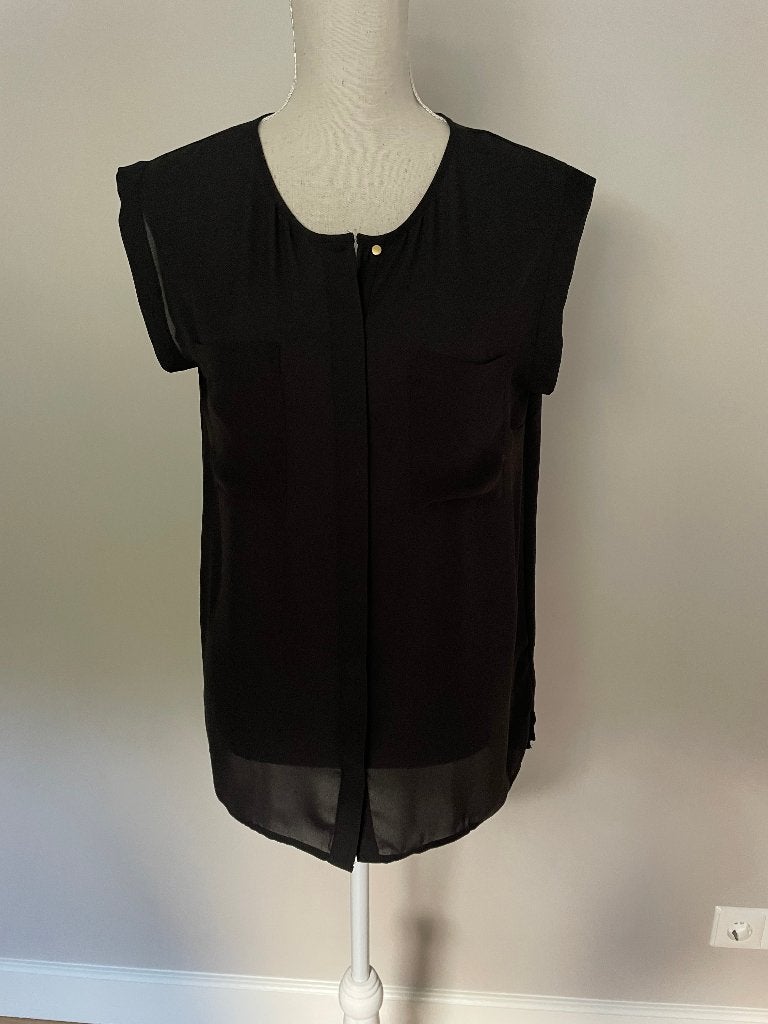 Blouse voile zwart, Ophalen, Zo goed als nieuw, Maat 38/40 (M), Zwart