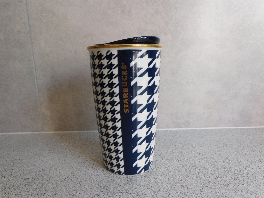 Thermo Mug 355 ml. 2015 Pepita Ruit Starbucks, Ophalen of Verzenden, Zo goed als nieuw, Overige stijlen, Kop(pen) en/of Schotel(s)