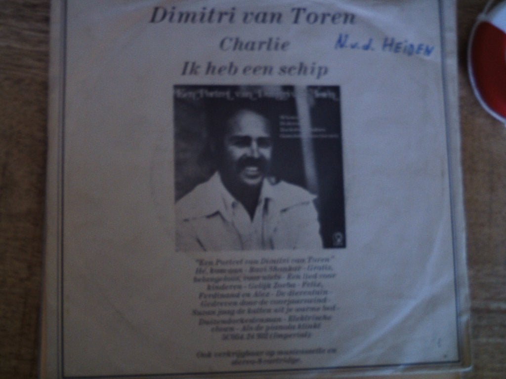 dimitri van toren - charlie /// ik heb een schip  29jun, Cd's en Dvd's, 7 inch, Ophalen of Verzenden, Zo goed als nieuw, Fotohoes